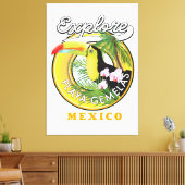 Impression sur toile du logo de voyage Oaxaca Mexi (Insitu(Salon))