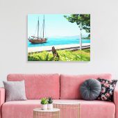 Impression sur toile d'un bateau sur le lac (Insitu(Salon))