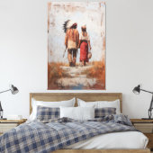 Impression sur toile d'un couple amérindien (Insitu(Chambre))