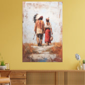 Impression sur toile d'un couple amérindien (Insitu(Salon))