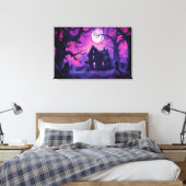 Impression sur toile d'un manoir hanté pour Hallow (Insitu(Chambre))