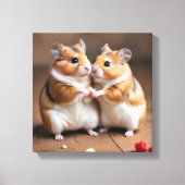 Impression sur toile d'un mignon couple de hamster (Recto)