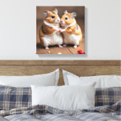 Impression sur toile d'un mignon couple de hamster (Insitu(Chambre))