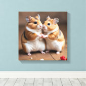 Impression sur toile d'un mignon couple de hamster (Insitu (Plancher de Bois))