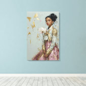 Impression sur toile d'une fille en Hanbok moderne (Insitu (Plancher de Bois))
