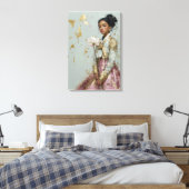 Impression sur toile d'une fille en Hanbok moderne (Insitu(Chambre))
