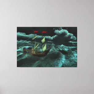 Impression sur toile d'une mer sauvage et orageuse