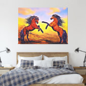 Impression sur toile d'une paire de chevaux (Insitu(Chambre))