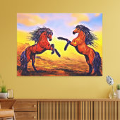 Impression sur toile d'une paire de chevaux (Insitu(Salon))