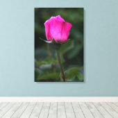 Impression sur toile Elegant bourgeon de rose rose (Insitu (Plancher de Bois))