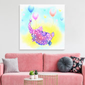 Impression sur toile Éléphant volant avec des ball (Insitu(Salon))