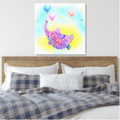 Impression sur toile Éléphant volant avec des ball (Insitu(Chambre))