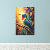 Impression sur toile en impasto de colibri de luxe (Insitu (Plancher de Bois))