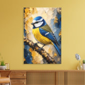 Impression sur toile en impasto de luxe Mésange bl (Insitu(Salon))