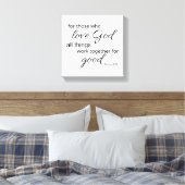 Impression sur toile en noir et blanc de Romains 8 (Insitu(Chambre))