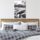 Impression sur toile en noir et blanc d'un tracteu (Insitu(Chambre))