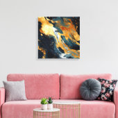 Impression sur toile en résine dorée (Insitu(Salon))