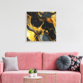 Impression sur toile en résine dorée (Insitu(Salon))