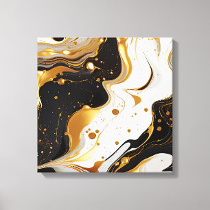 Impression sur toile en résine dorée