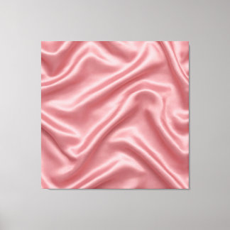 Impression sur toile en satin rose blush - Soie ro