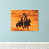 Impression sur toile encadrée de guerriers Cheyenn (Insitu (Plancher de Bois))