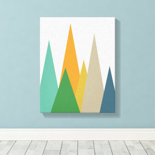 Impression sur toile encadrée Mountains Mid Centur (Insitu (Plancher de Bois))