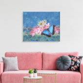 Impression sur toile enveloppée Morpho Magic (Insitu(Salon))