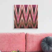 Impression sur toile enveloppée, Zigzags roses abs (Insitu(Salon))