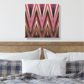 Impression sur toile enveloppée, Zigzags roses abs (Insitu(Chambre))