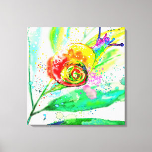 Impression sur toile Escargot Arc-en-ciel