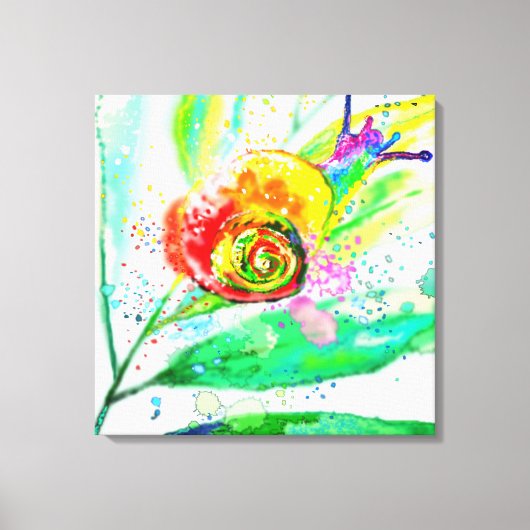 Impression sur toile Escargot Arc-en-ciel - Peintu (Recto)