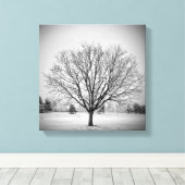 Impression sur toile étendue d'arbre d'hiver (Insitu (Plancher de Bois))