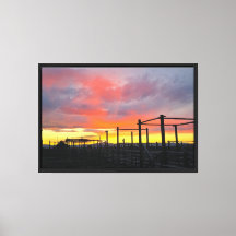 Impression sur toile étendue de Corral au coucher