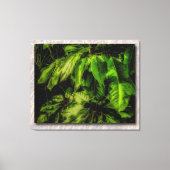 Impression sur toile étendue de feuilles vertes en (Recto)
