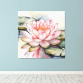 Impression sur toile étendue de fleur de lotus à l (Insitu (Plancher de Bois))