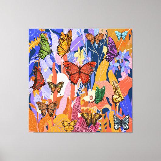 Impression sur toile étendue de jardin de papillon (Recto)