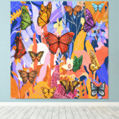 Impression sur toile étendue de jardin de papillon (Insitu (Plancher de Bois))
