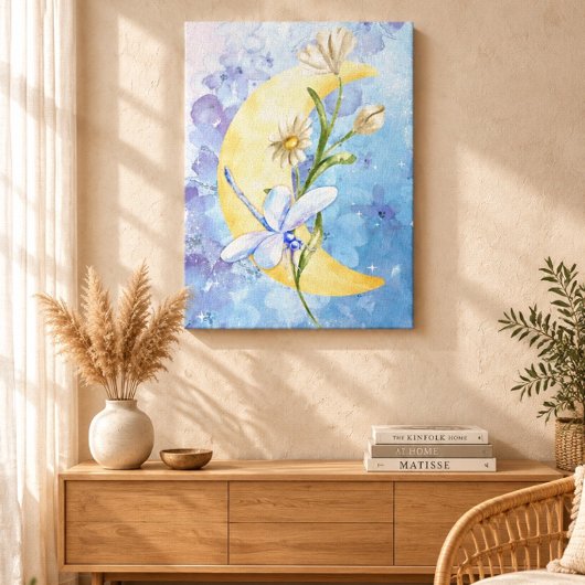 Impression sur toile étendue de Libellule Bleue