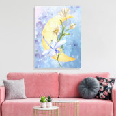 Impression sur toile étendue de Libellule Bleue (Insitu(Salon))