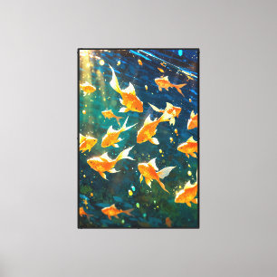 Impression sur toile étendue de mer dorée