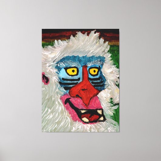 Impression sur toile étendue de singe mandrill (Recto)