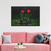 Impression sur toile étendue de Tulipes rouges (Insitu(Salon))