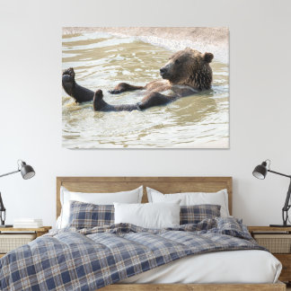 Impression sur toile étendue d'OURS GRIZZLI