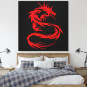 Impression sur toile étendue Dragon Rouge (Insitu(Chambre))