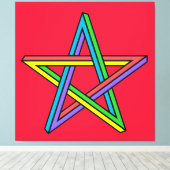 Impression sur toile étendue du pentacle magique (Insitu (Plancher de Bois))