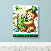 Impression sur toile étirée BEARY BEER ST. PADDY'S (Insitu (Plancher de Bois))