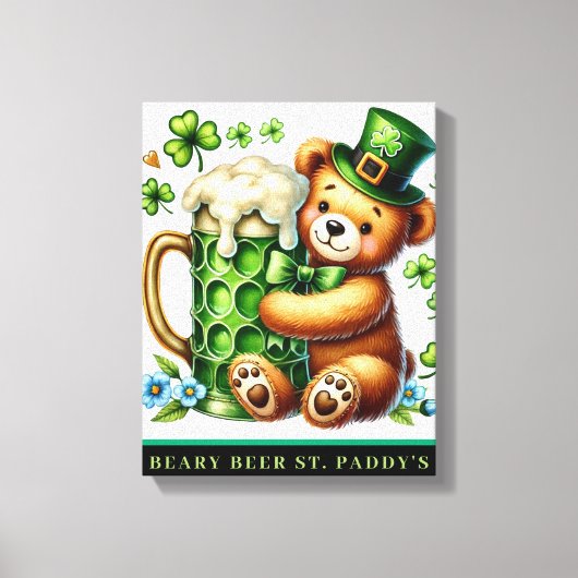 Impression sur toile étirée BEARY BEER ST. PADDY'S (Recto)