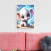Impression sur toile étirée Bel éléphant blanc (Insitu(Salon))