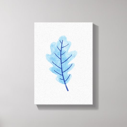 Impression sur toile étirée Belle feuille bleue (Recto)