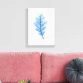 Impression sur toile étirée Belle feuille bleue (Insitu(Salon))